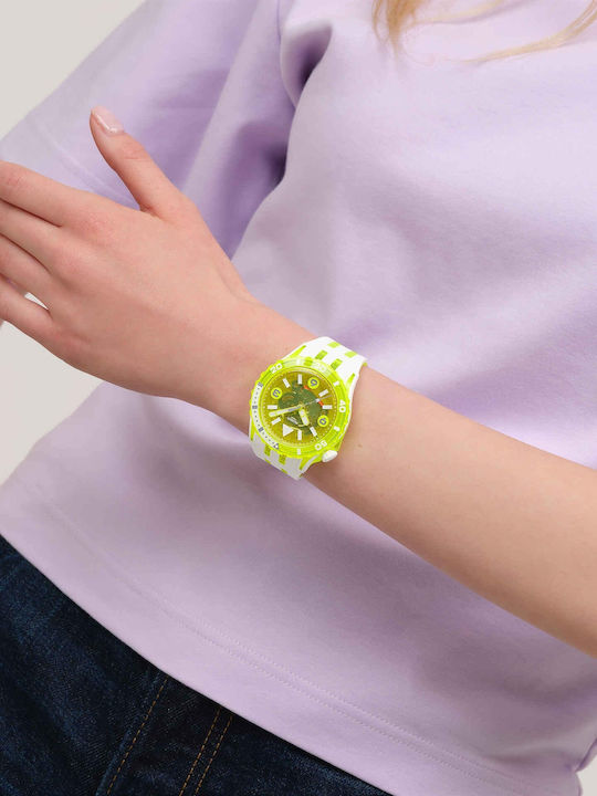 Swatch Swatch Women's Watch with White Rubber Strap