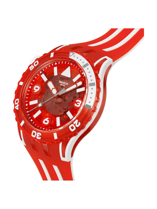 Swatch Swatch Women's Watch with Red Rubber Strap