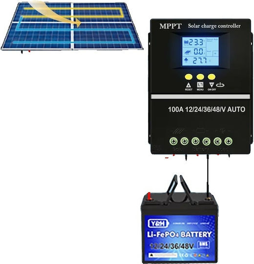 Mppt Solar Charge Controller 12v-48v Compatibility 100a 12v 24v 36v 48v Build-in Off Grid