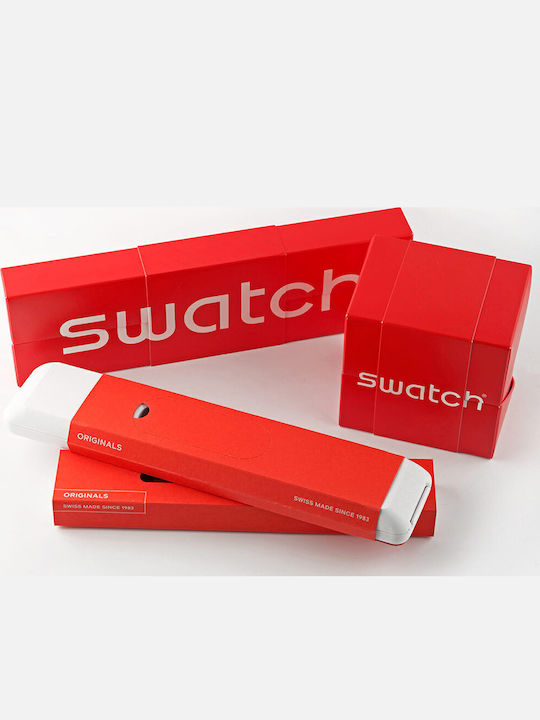 Swatch Swatch Herrenuhr 44mm Batterie mit Gummiarmband