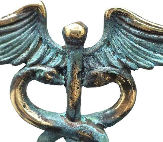 Statuetă din bronz cu Toiagul lui Asclepius