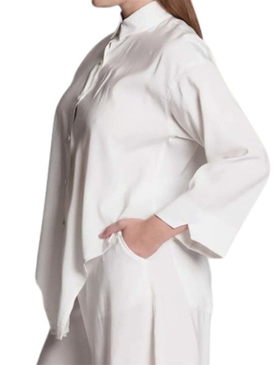 Langärmelig Damen Hemd Weiß CN140H06TNL.WHITE