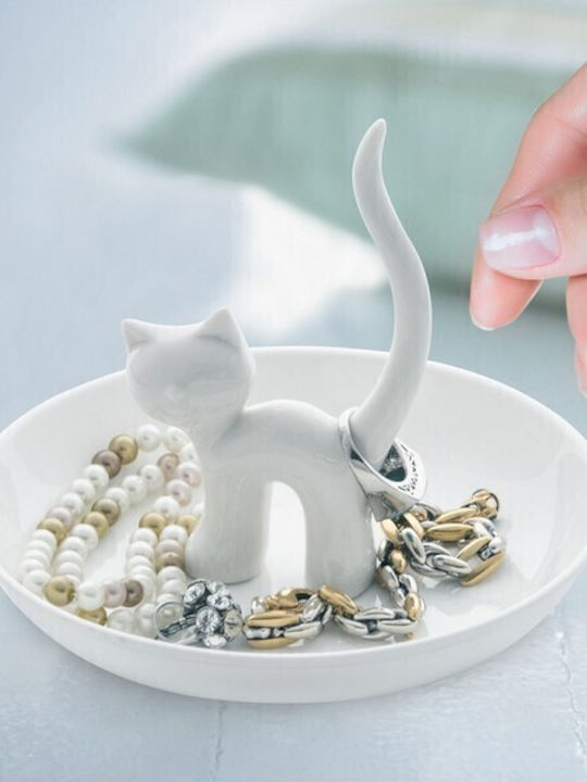Balvi Cat Jewellery Stand White 15x15x13cm
