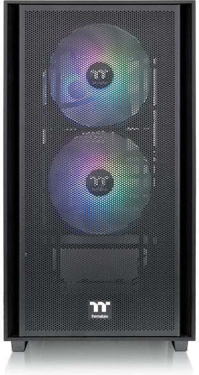 Thermaltake Versa H16 TG ARGB Gaming Micro Tower Computer Case with Side Window Black