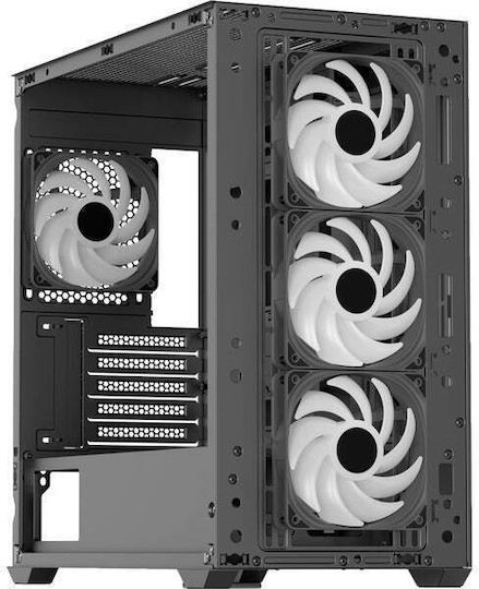 Aerocool D301A V2 Gaming Mini Tower Computer Case with Side Window and RGB Lighting Black