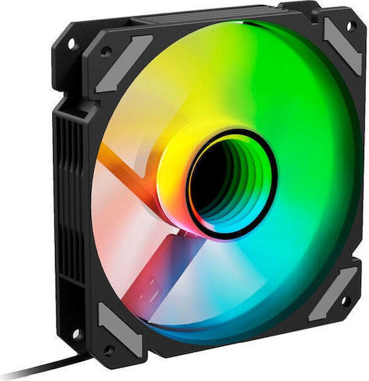 Sharkoon Ventilator Pentru Carcasă Mirror PWM Lamă Inversată 120mm (1500rpm) cu Iluminare RGB și Conexiune 4-Pin