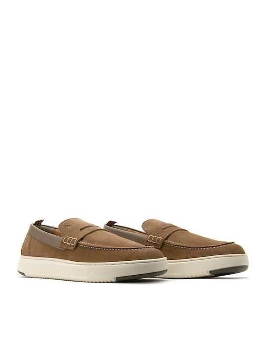 Suede Ανδρικά Loafers σε Καφέ Χρώμα