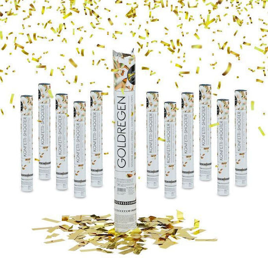 Set 12 Relaxdays Gold Confetti Cannons 40 Cm 8 M Height Effect