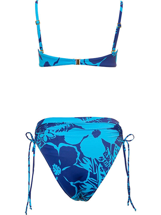 Set Bikini Ψηλόμεσο Floral Πολύχρωμο Tropical
