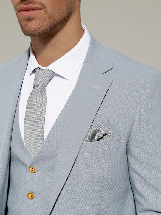 Men's Suit with Vest Sky Blue