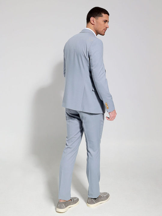 Men's Suit with Vest Sky Blue