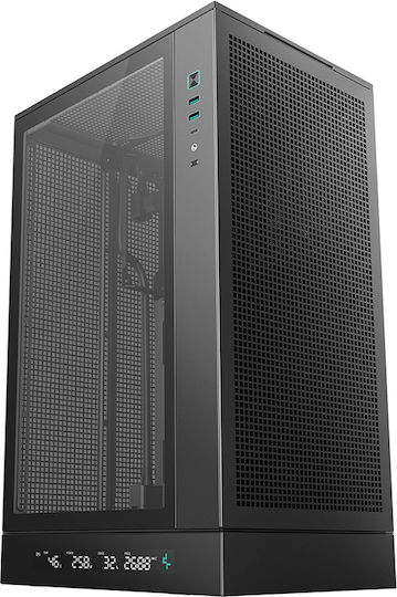 Deepcool CH270 Digital Геймърска Мини Кула Компютърна Кутия с Страничен Прозорец Черен