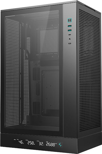Deepcool CH270 Digital Геймърска Мини Кула Компютърна Кутия с Страничен Прозорец Черен