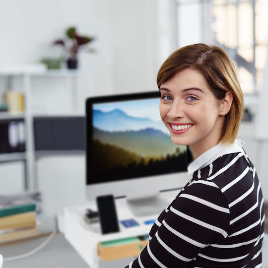 Relaxdays Schreibtisch Halterung Monitor Weiß (10025710)