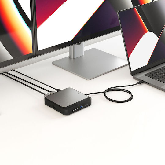 Alogic USB-C Docking Station με HDMI 4K PD Ethernet και σύνδεση 2 Οθονών Μαύρο (DUCH2)