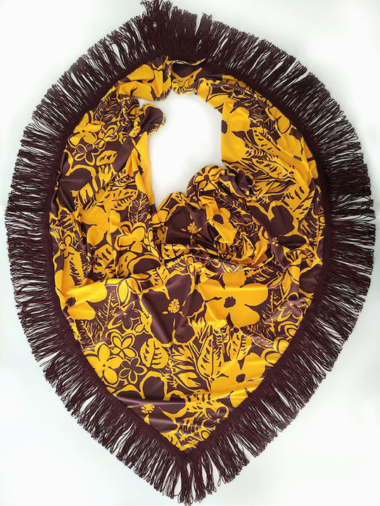 Παρεό Floral Yellow&brown Γυναικείο Παρεό Παραλίας