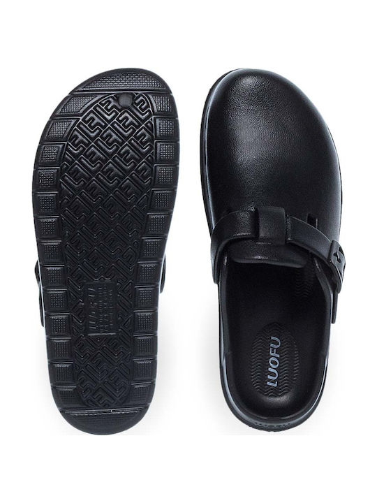 Luofu Herren Clogs Schwarz