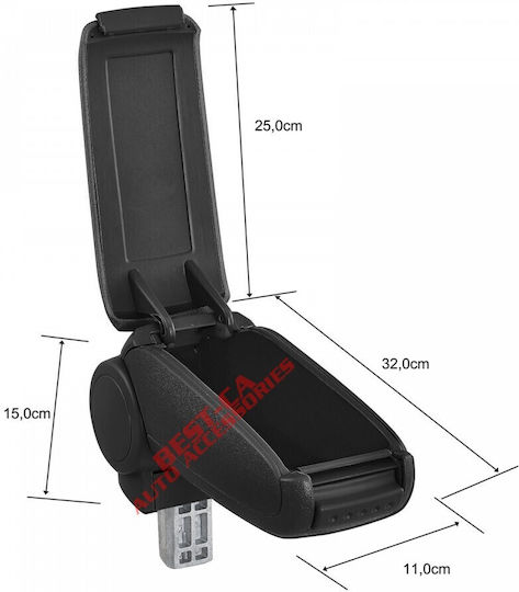 Best-Ka Consolă pentru cotiera mașinii Compatibil cu Skoda Octavia în culoarea negru