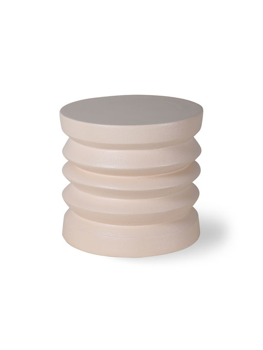 Στρογγυλό Βοηθητικό Τραπεζάκι Cream Μ38xΠ38xΥ36εκ.