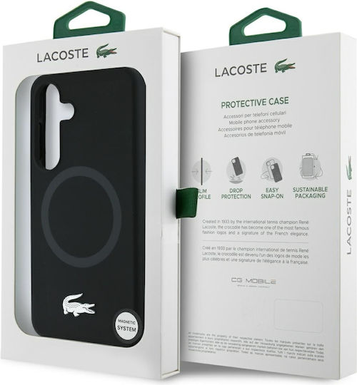 Lacoste Croc Logo Back Cover Σιλικόνης Ασημί (Galaxy S25)