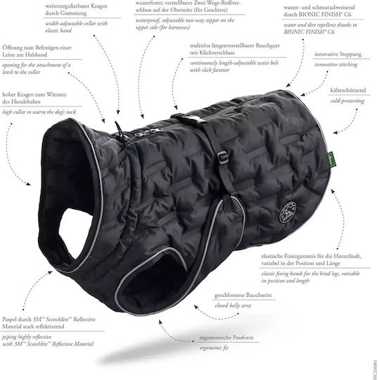 Hunter Black Dog Coat with 50cm Back Length