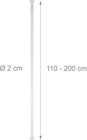 Telescopic Stainless Steel Pole Relaxdays Dimensions 110-200 Cm White