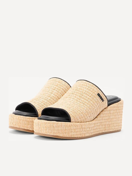 Conrad Women's Fabric Platform Wedge Sandals Beige