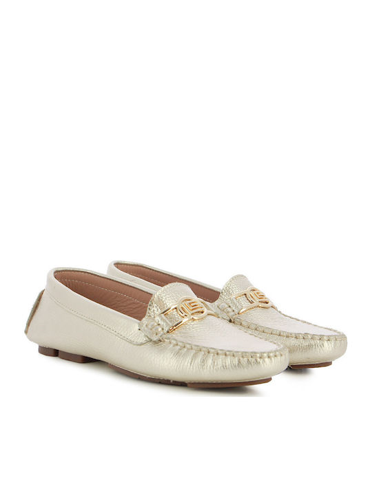Leather Women's Moccasins in Blue Color