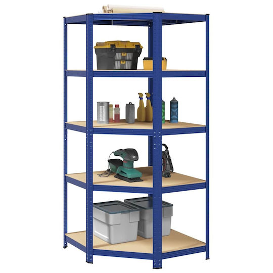 vidaXL Corner Dexion Shelf Galvanized 90x90x198cm with 5 Shelves Total Load Capacity 875kg