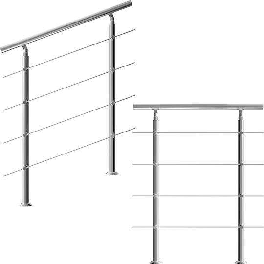 Monzana Balustrade Stainless Steel Length 100cm 4 Bars