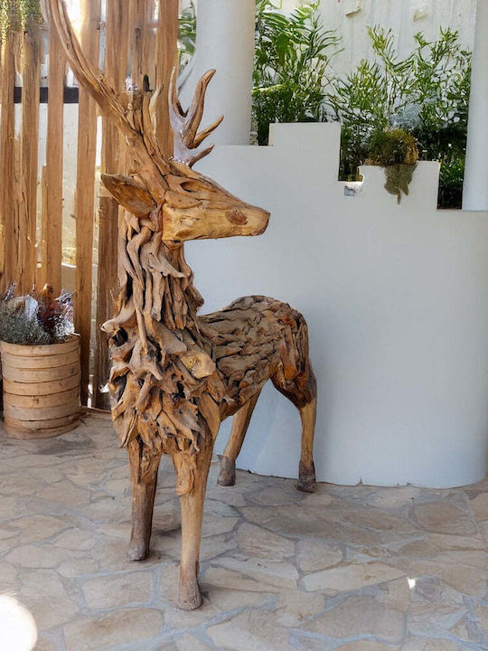 Artekko De Crăciun Din lemn Figurină Cerb Înălțime 200cm.