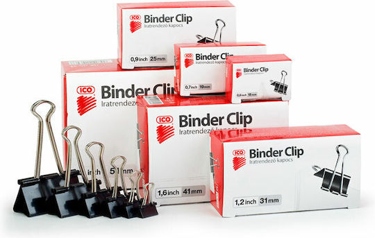Ico Metallic Clips 25mm Multicolour 12pcs