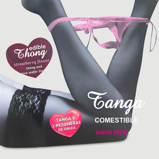 Hot Flowers Wafer Thong And Two Strawberry Flavored Nipple Covers Ερωτικό Βρώσιμο Δώρο