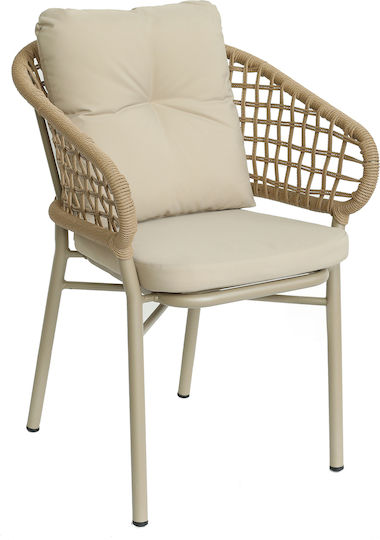 Sessel Anhur Beige/Brown 60x58x84cm