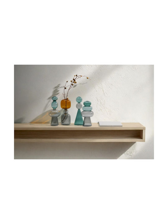 Decorative Glass Vase Multicolored Geometric Designs 11cm X 11cm X 25cm
