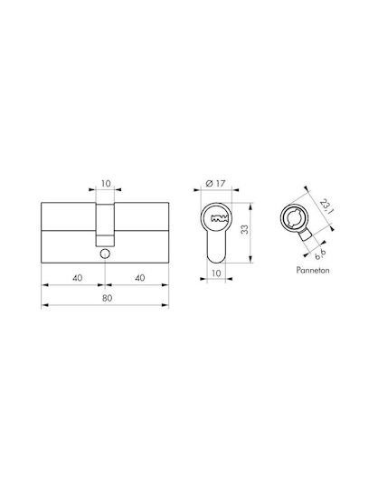 SP Souliotis Security Cylinder Lock Tiger 6 80mm (40-40) with 5 Keys