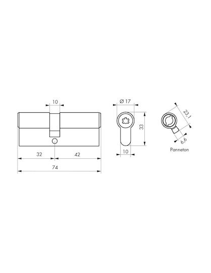 Thirard Lock Cylinder Security 70mm (30-40) with 5 Keys