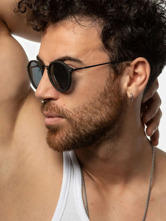 Twig Klimt Unisex Sunglasses with Black Frame and Light Blue Lens KLI05