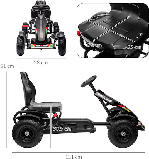 Go Kart One-Seater with Pedal Black for 5+ Years