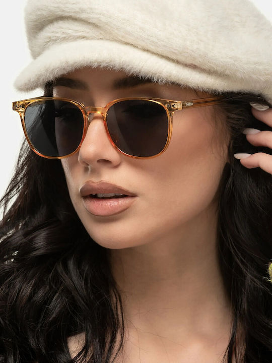 Smooder Unisex Sonnenbrille mit Rosa Kunststoff Gestell und Gray Linse