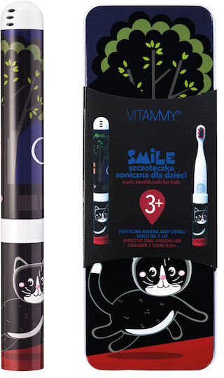 Vitammy Smile Periuță Electrică De Dinți Pentru Copii 3+ Ani Cat Cu Husă De Călătorie