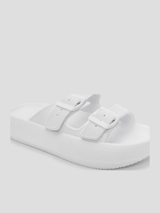 Women's Flat Sandals in Ecru Color