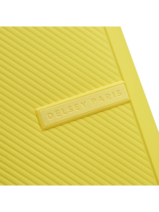 Delsey Slim Expandable Cabin Travel Suitcase Hard Bright Yellow with 4 Wheels Height 55cm 310580345