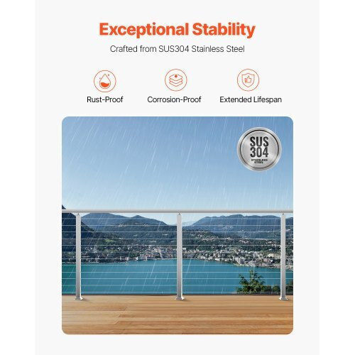 Vevor Κουπαστή για Περίφραξη Κήπου από Χάλυβα 42x2x2εκ. Ασημί