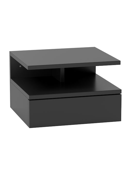 Κομοδίνο Ξύλινο Μαύρο 35x32x22.5cm