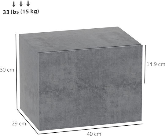 Bedside Tables Wooden Gray 2 Pieces 40x29x30cm