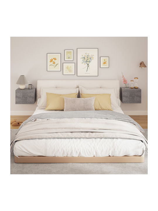 Bedside Tables Wooden Gray 2 Pieces 40x29x30cm