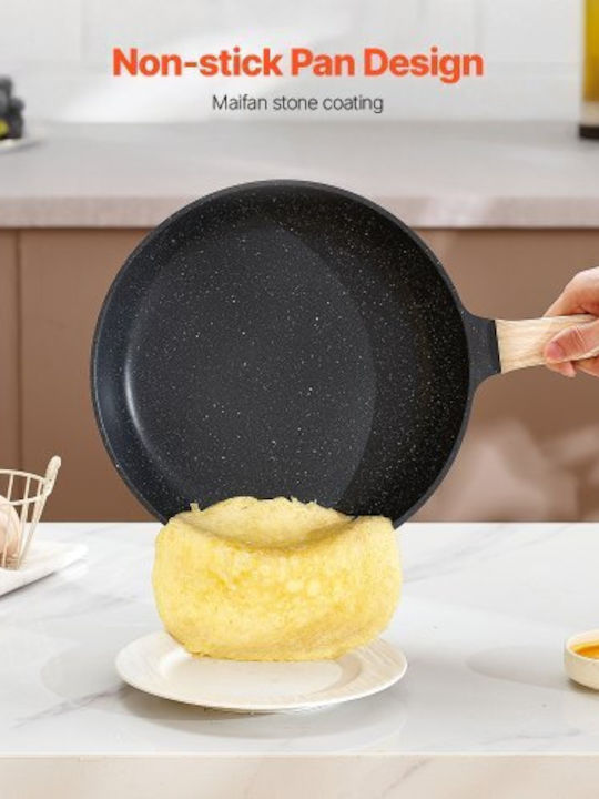 Vevor Cookware Set Made of Black Aluminum with Stone Coating 6 Pieces