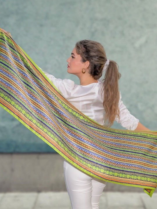 Kalfas Luxury Silk Γυναικείο Μεταξωτό Φουλάρι Πολύχρωμο