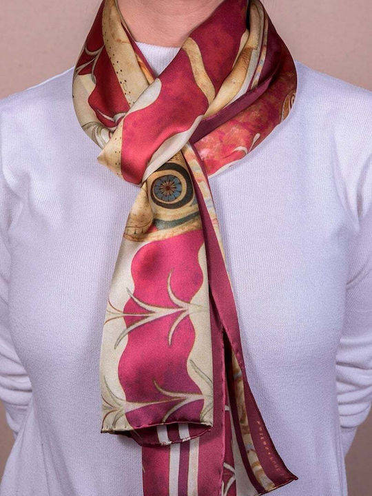 Kalfas Luxury Silk Women's Silk Scarf Red